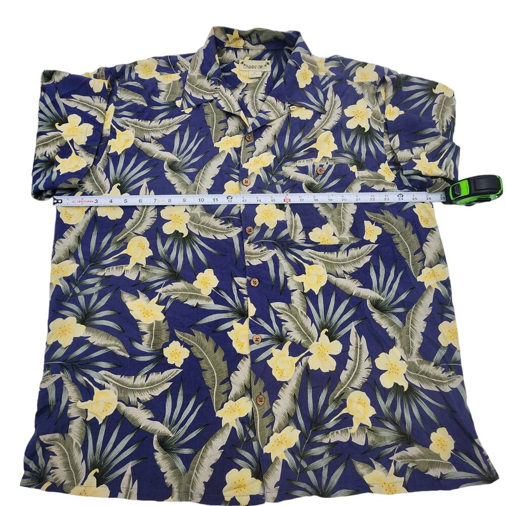 Paradise Coves Hawaiian Shirt 100% Silk Tropical Floral Button Down Mens XL - Picture 9 of 10